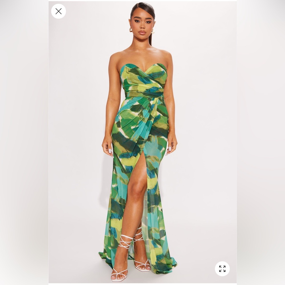 NWOT Green and Blue Maxi Dress